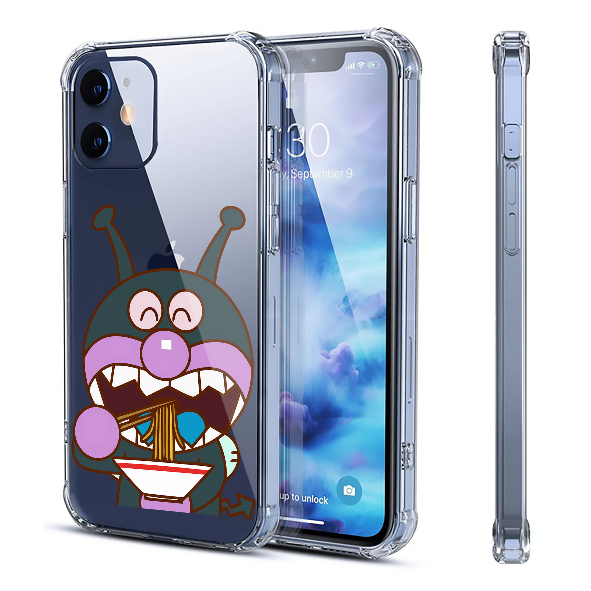 （画像用） アンパンマン Anpanman 【iPhone 12シリーズ対応】透明スマホケース（クリアソフトケース）